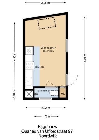 Floorplan - Quarles van Uffordstraat 97, 2202 NE Noordwijk